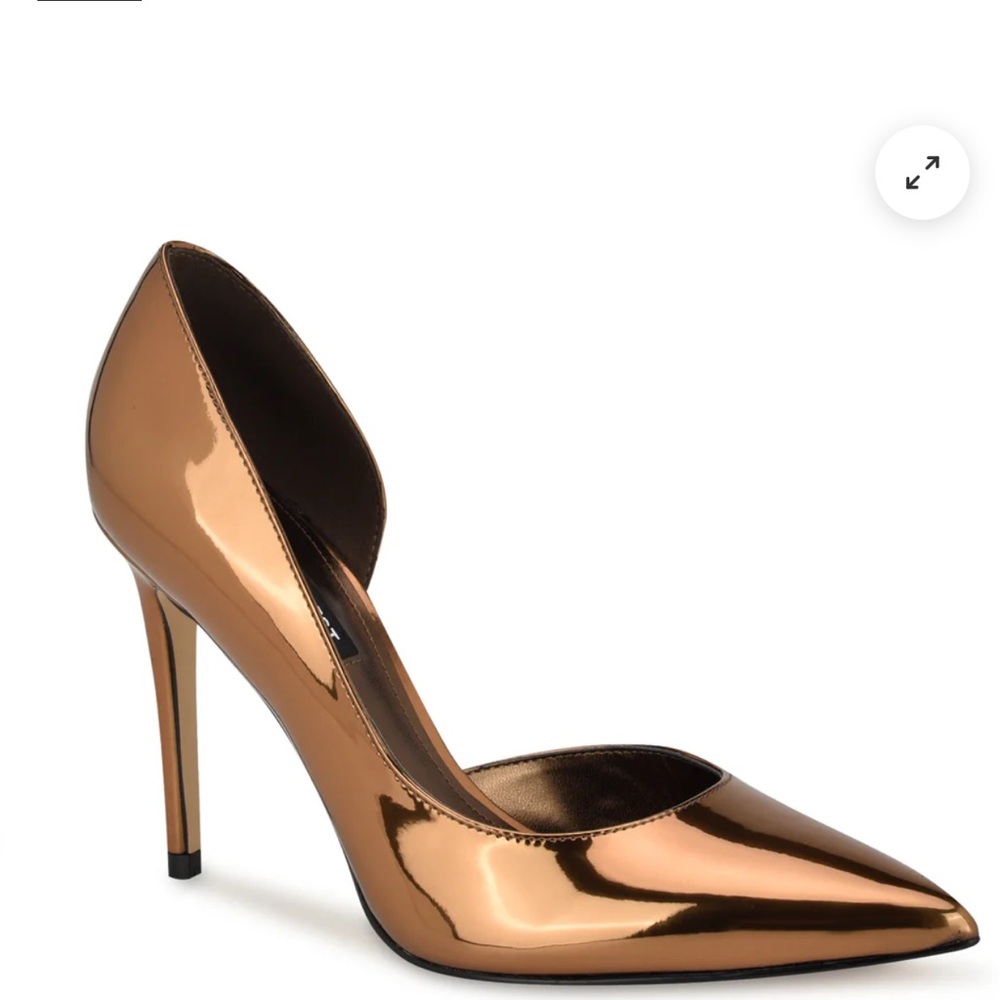 Nine West Folowe d'Orsay Pointy Toe Pumps Metallic Bronze Size 10